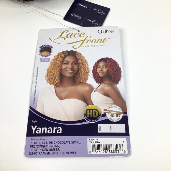 Outre Lace Front Yanara Wig Color 1 Curly HD Transparent Lace Pre-Plucked - Picture 8 of 9